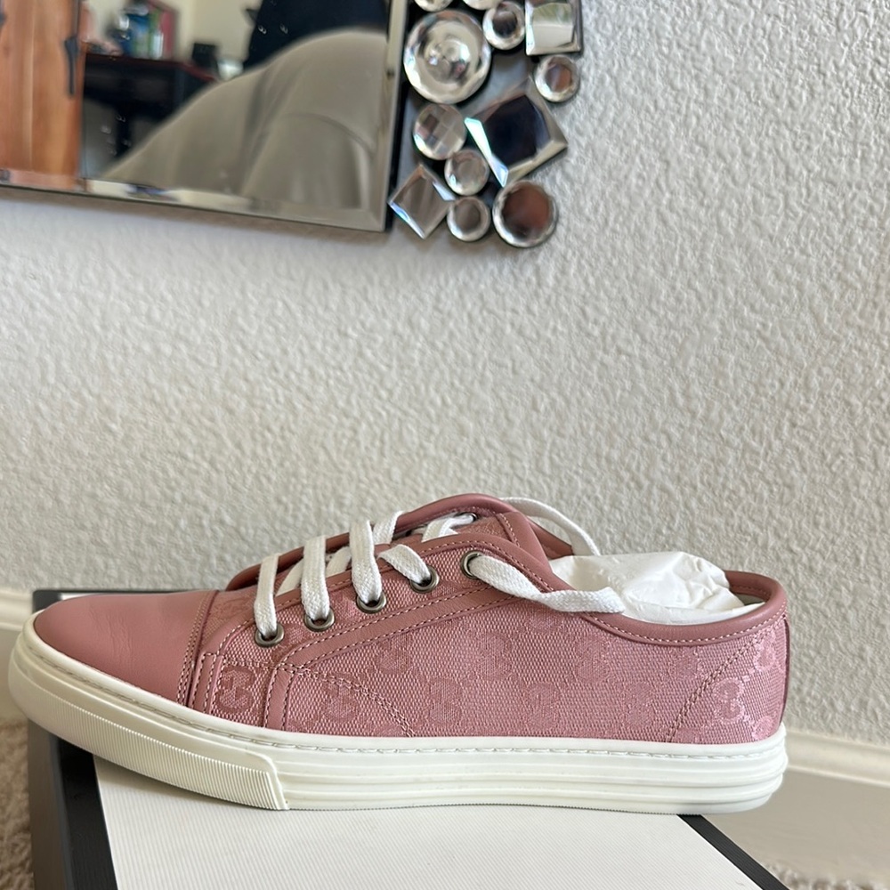 Gucci Tess S Gomma Women's Rose GG Monogram Sneakers Size 37 / 7 - Picture 4 of 16
